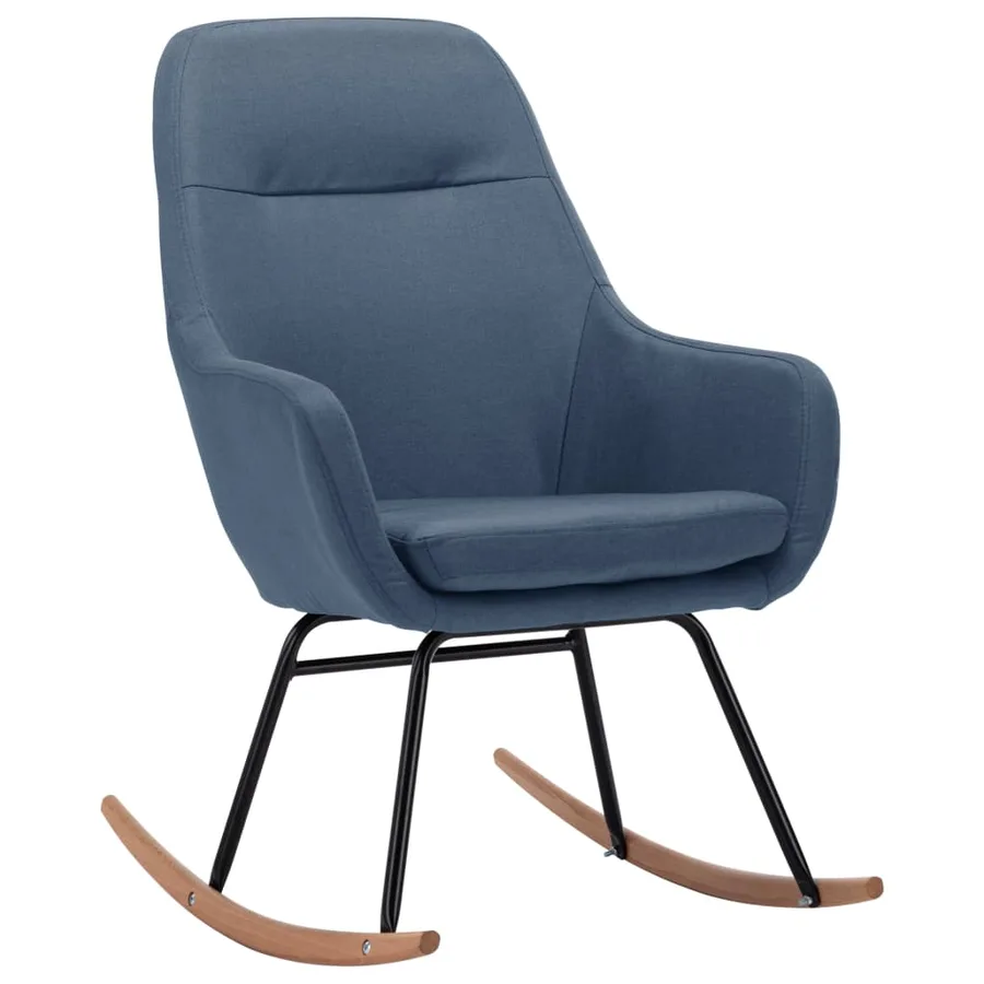 Chaise à bascule Bleu Tissu - 2