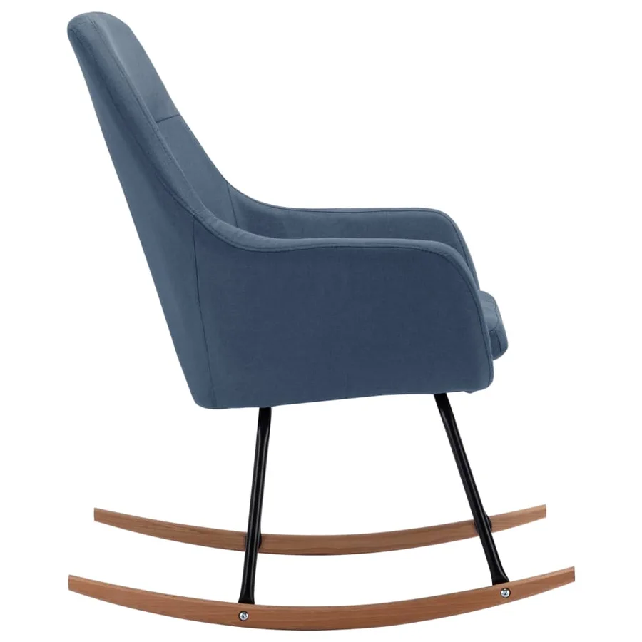 Chaise à bascule Bleu Tissu - 4