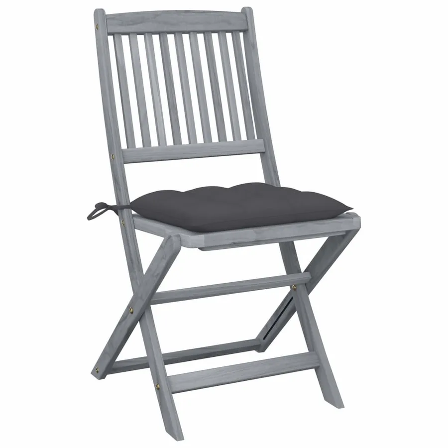 Chaises pliables d'extérieur lot de 2 et coussins Bois d'acacia - 2