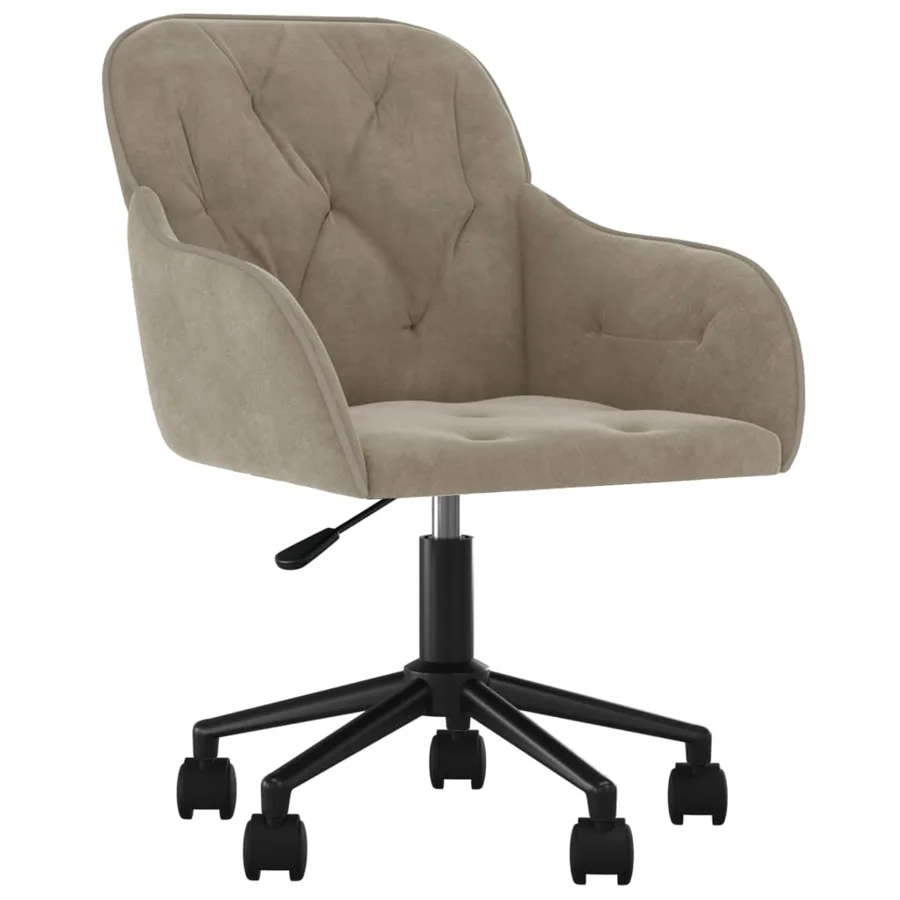 Chaises pivotantes à manger lot de 2 Gris clair Velours - 3