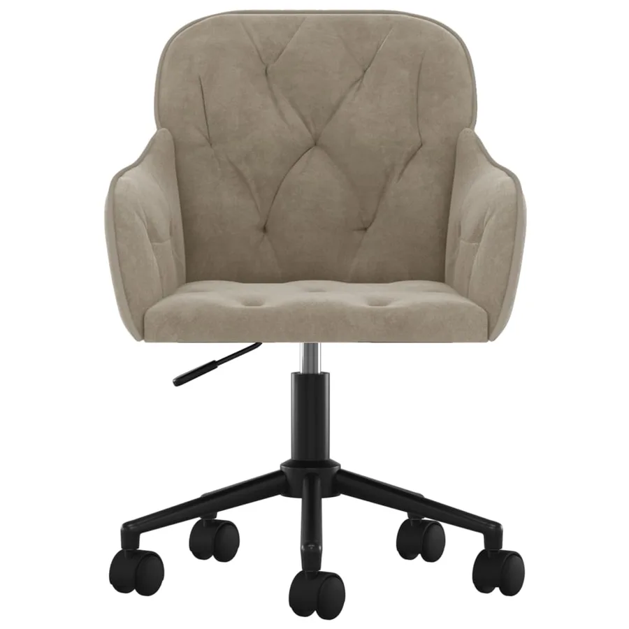 Chaises pivotantes à manger lot de 2 Gris clair Velours - 4