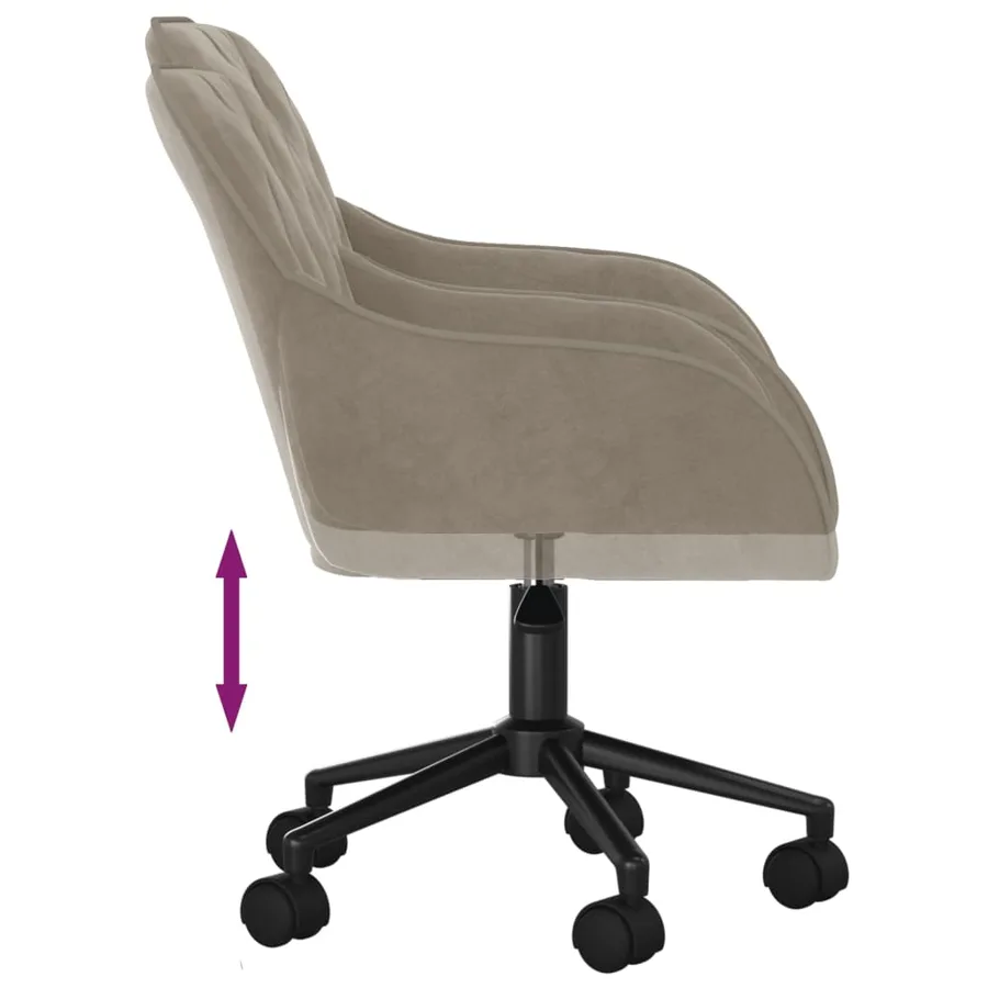 Chaises pivotantes à manger lot de 2 Gris clair Velours - 7