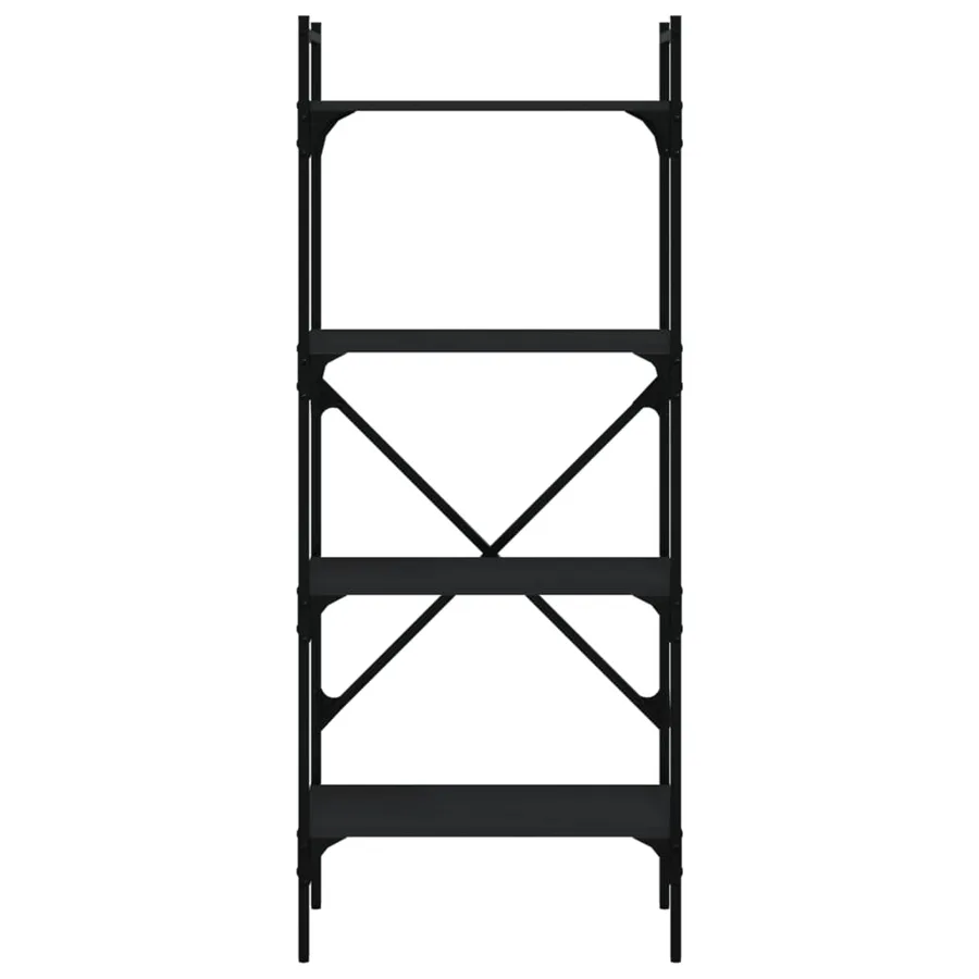 Bibliothèque à 4 niveaux noir 56x31,5x138,5cm bois d'ingénierie - 3