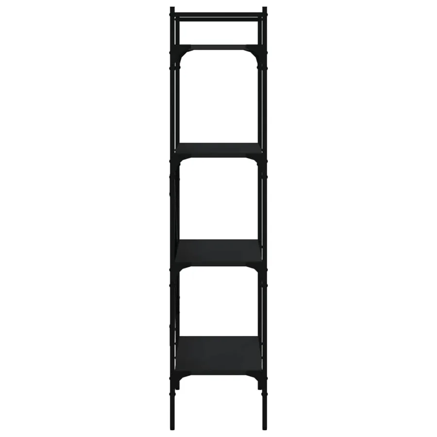 Bibliothèque à 4 niveaux noir 56x31,5x138,5cm bois d'ingénierie - 5