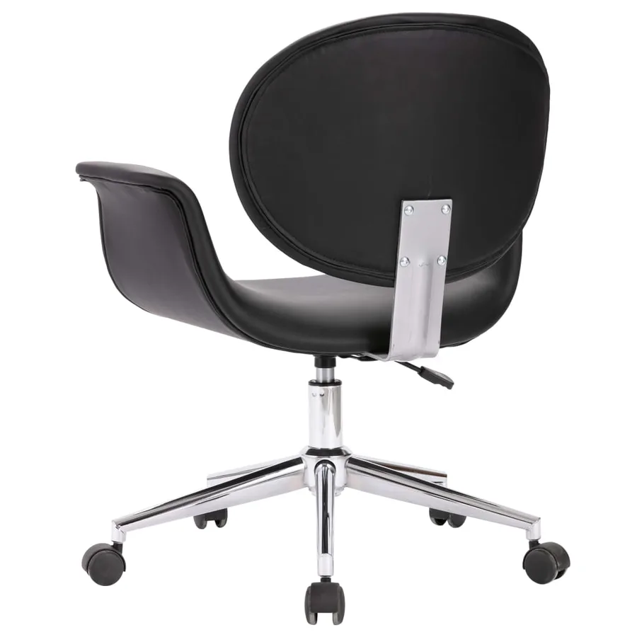 Chaise pivotante à manger Noir Similicuir - 5