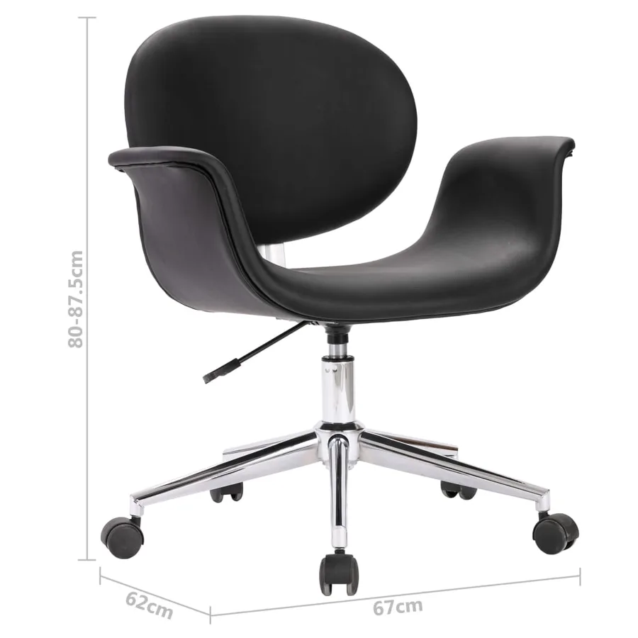 Chaises pivotantes à manger lot de 2 noir similicuir - 9