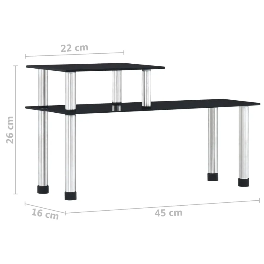 Étagère de cuisine Noir 45x16x26 cm Verre trempé - 6