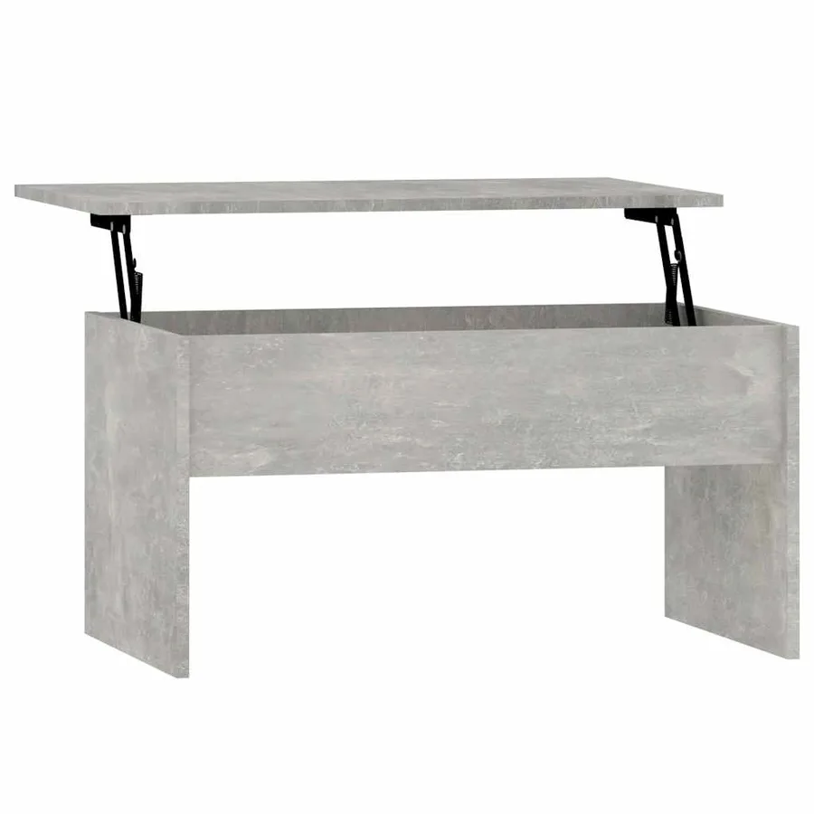 Table basse gris béton 80x50,5x41,5 cm bois d'ingénierie - 2