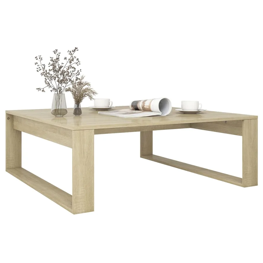 Table basse Chêne sonoma 100x100x35 cm Bois d'ingénierie - 6