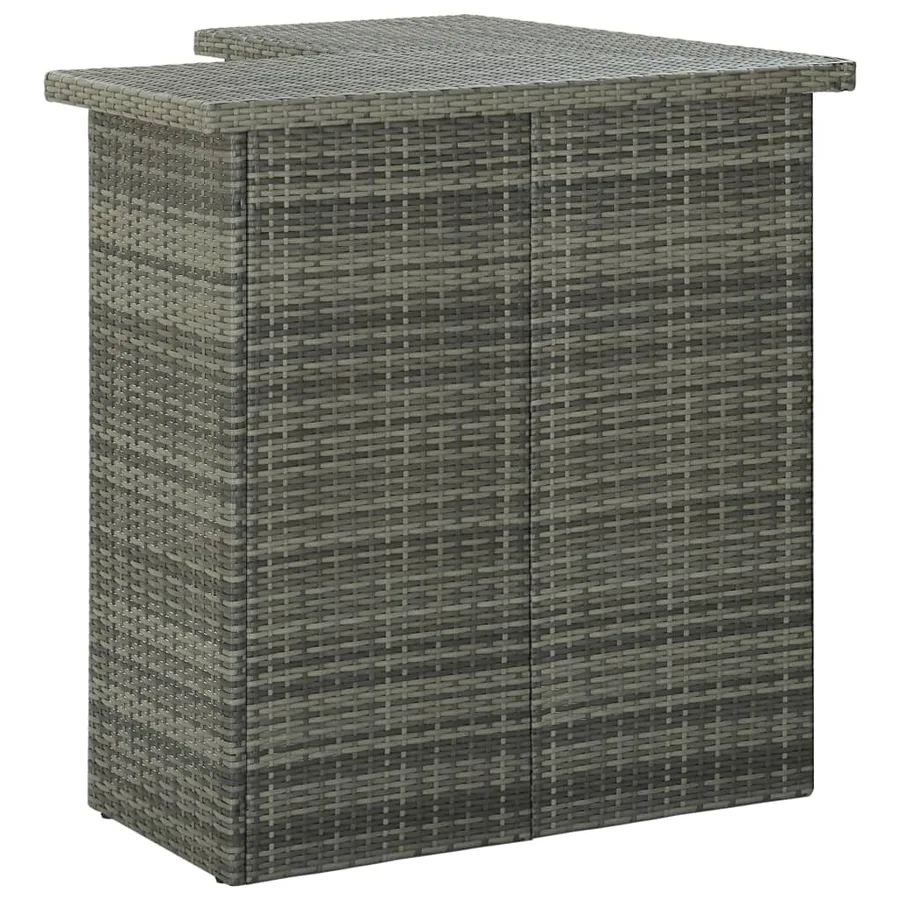 Meuble de bar de jardin 16 pcs et coussins Résine tressée Gris - 4