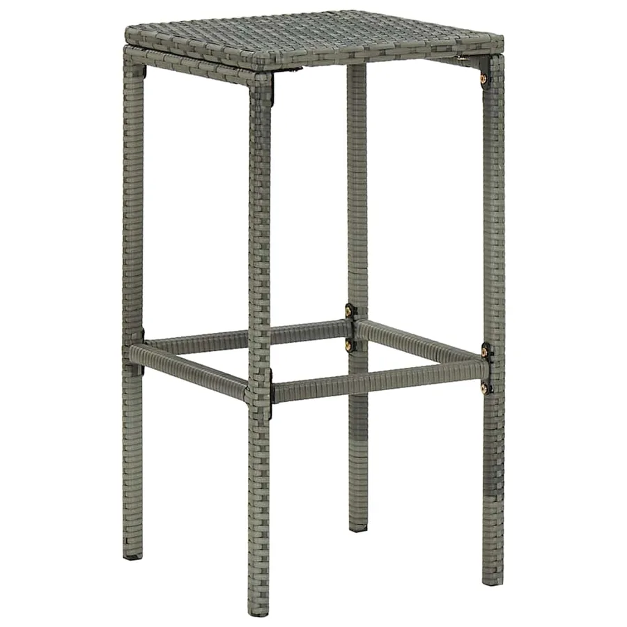 Meuble de bar de jardin 16 pcs et coussins Résine tressée Gris - 8