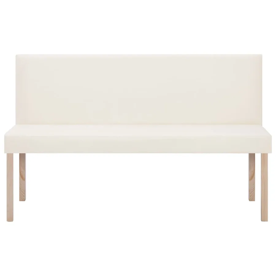 Banc 139,5 cm Crème Similicuir - 3