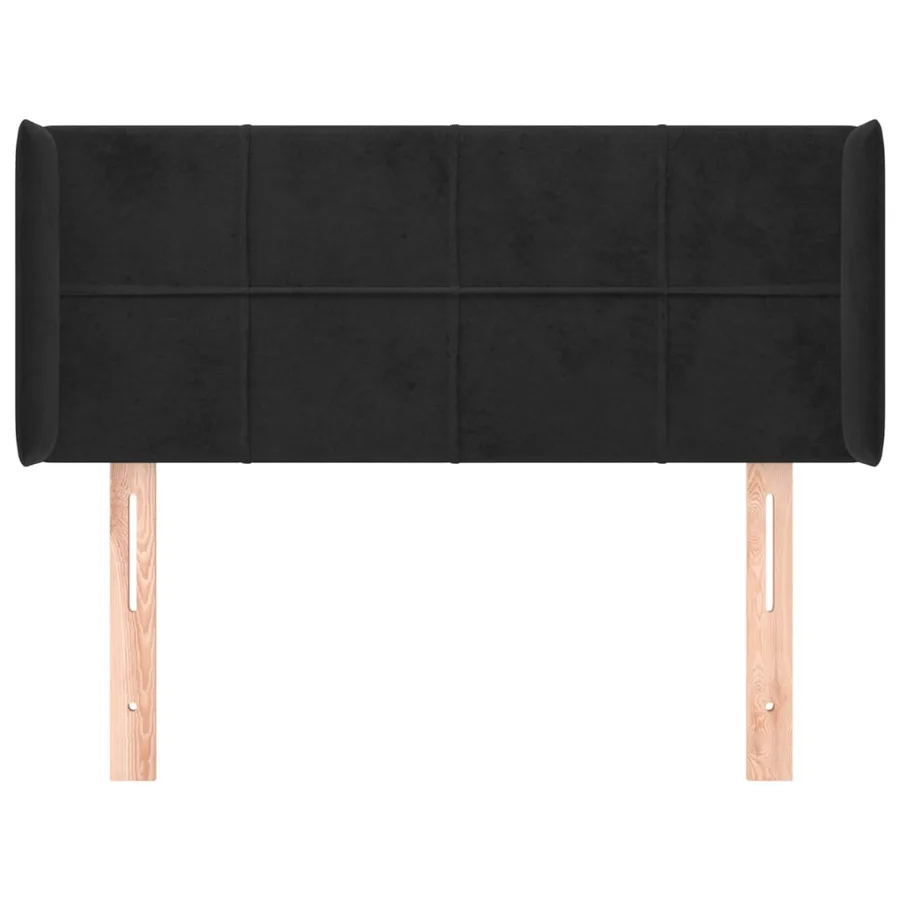 Tête de lit avec oreilles Noir 93x16x78/88 cm Velours - 3