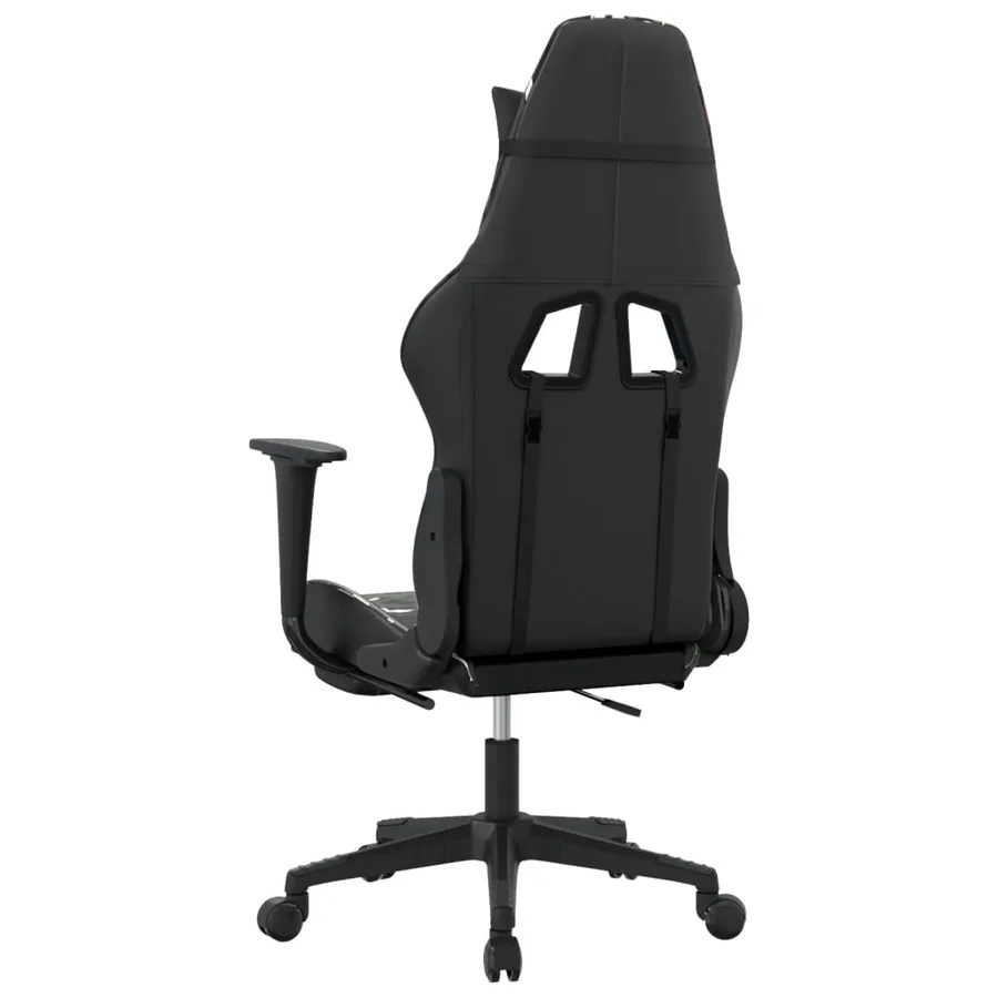 Chaise de jeu avec repose-pied Noir et camouflage Similicuir - 5