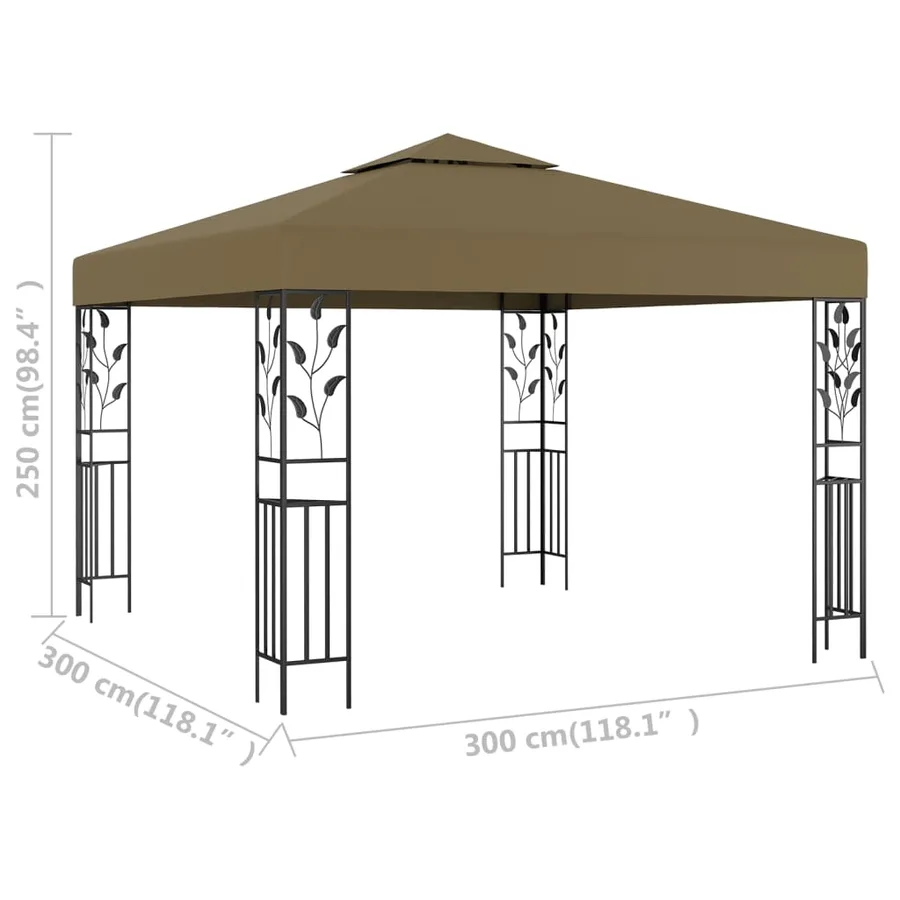 Tonnelle 3x3 m Taupe 180 g/m² - 5