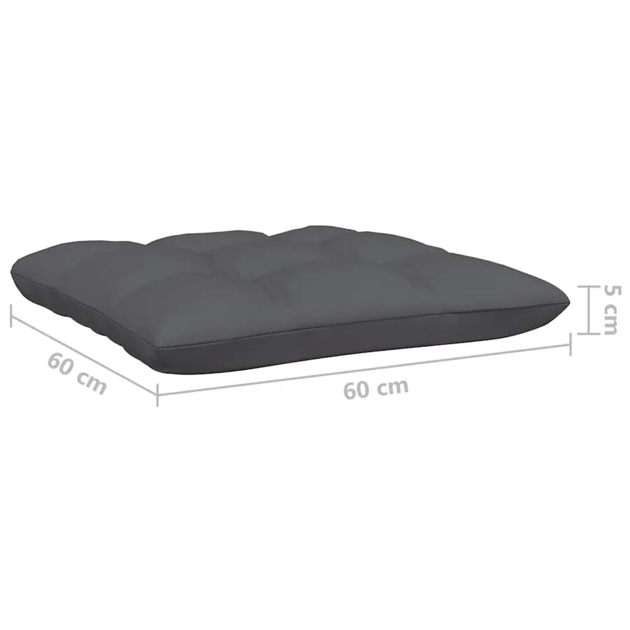 Salon de jardin 3 pcs avec coussins Noir Bois de pin massif - 10