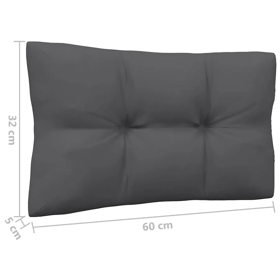 Salon de jardin 3 pcs avec coussins Noir Bois de pin massif - 11