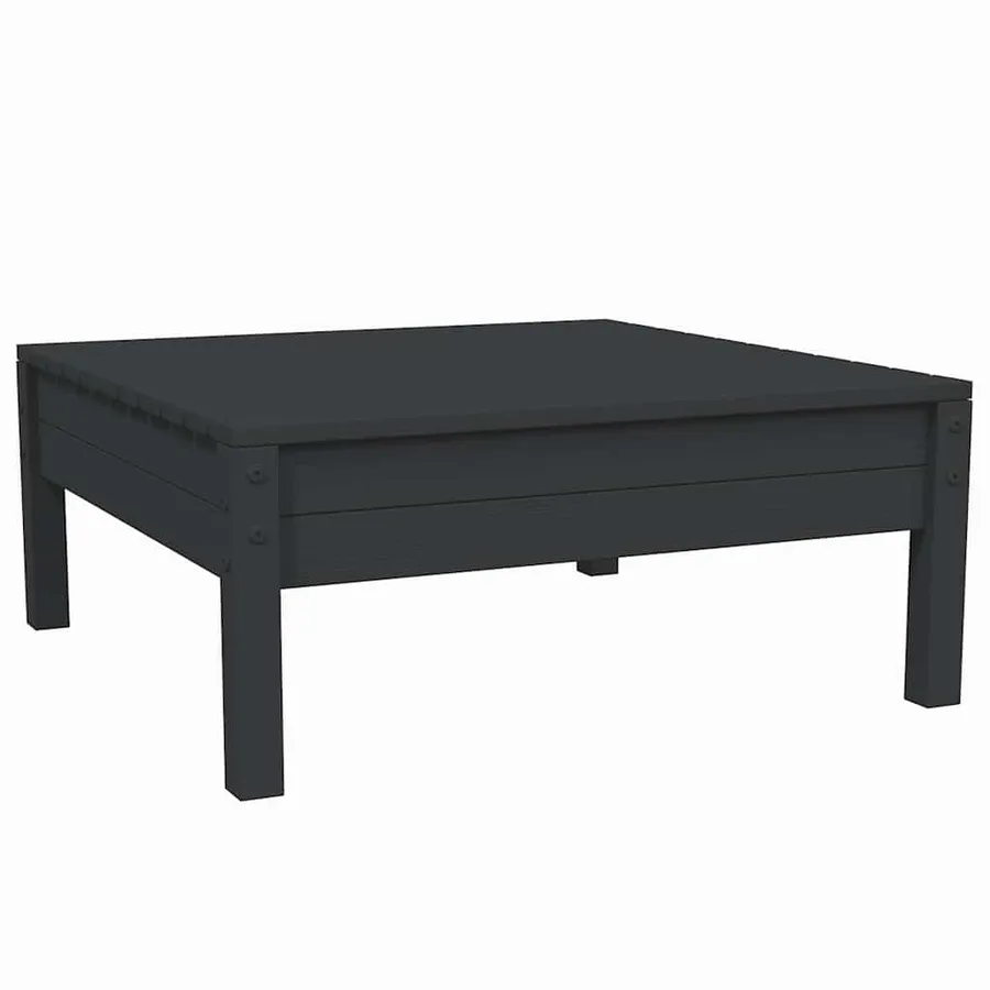 Salon de jardin 3 pcs avec coussins Noir Bois de pin massif - 5