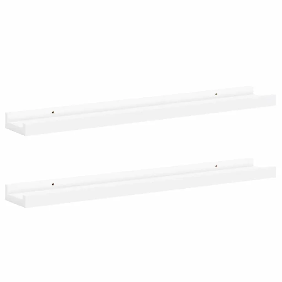 Étagères à rebord pour cadre photo 2 pcs Blanc 60x9x3 cm MDF - 5