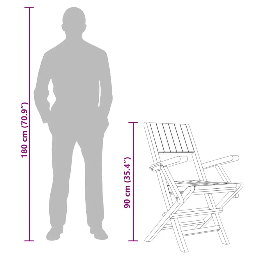 Chaises de jardin pliantes lot de 8 55x61x90cm bois massif teck - 6