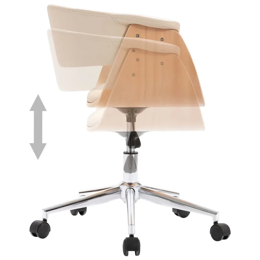 Chaises pivotantes à manger lot de 6 crème similicuir - 5