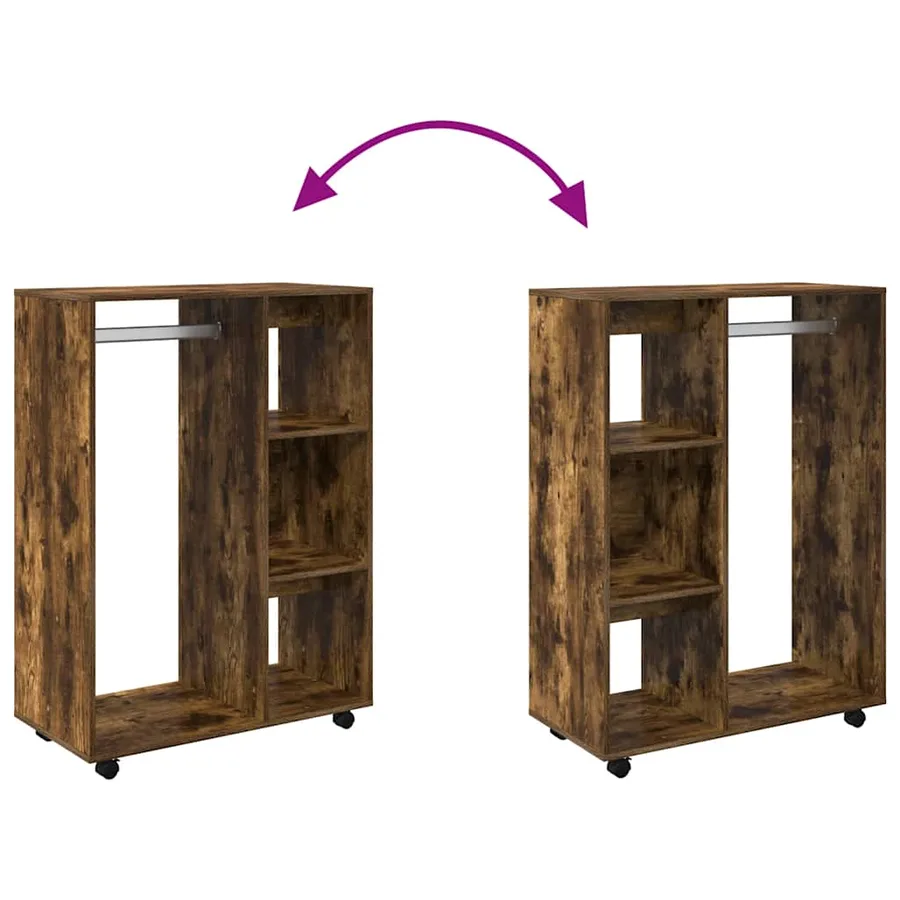 Garde-robe Chêne fumé 80x40x110 cm Bois d'ingénierie - 6