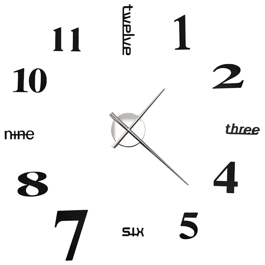 Horloge murale 3D Design moderne 100 cm XXL Noir - 3
