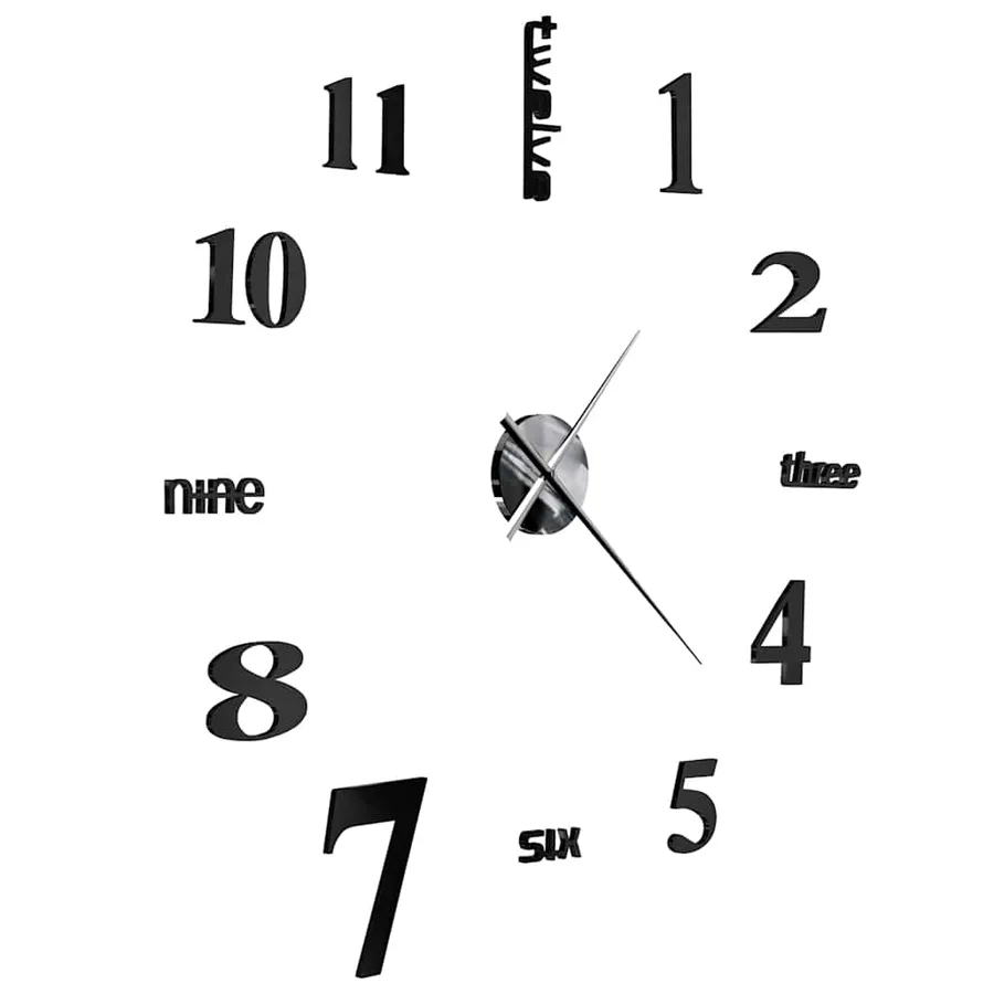 Horloge murale 3D Design moderne 100 cm XXL Noir - 4