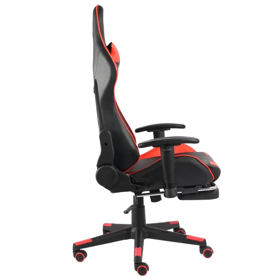 Chaise de jeu pivotante avec repose-pied Rouge PVC - 3