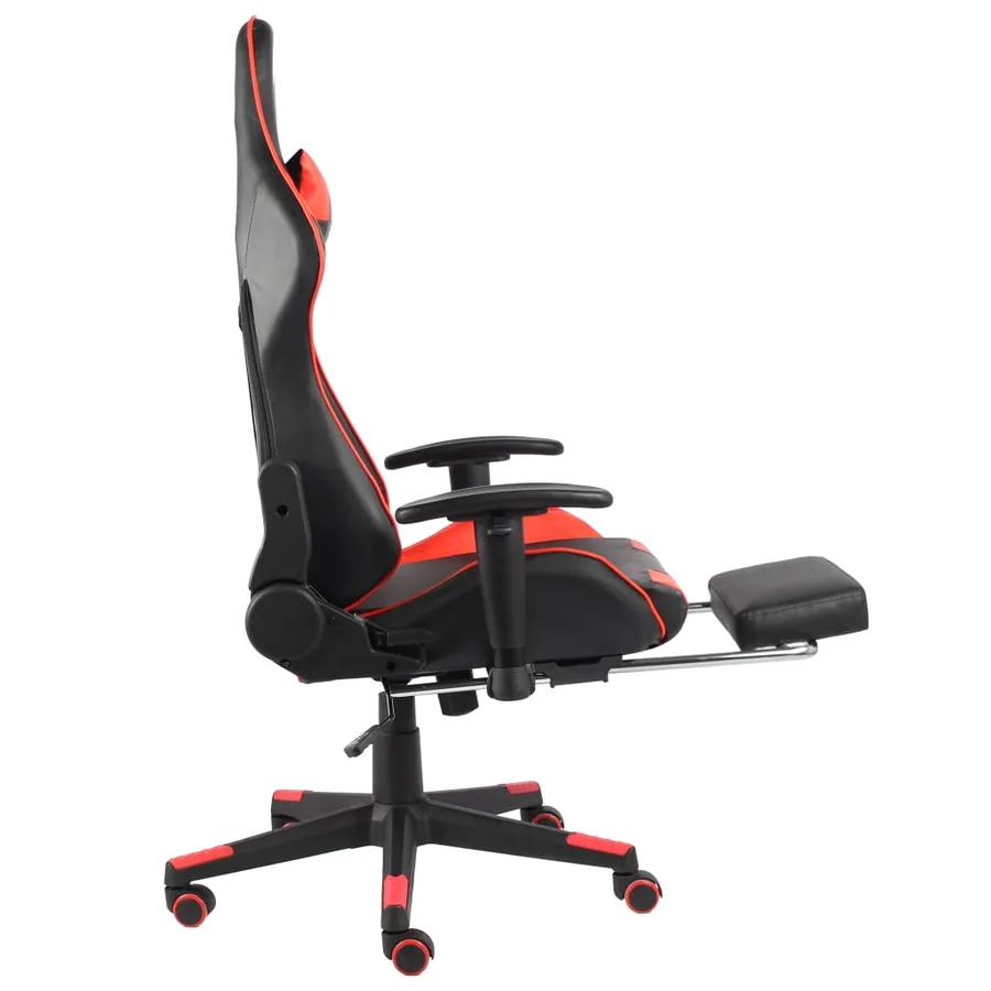 Chaise de jeu pivotante avec repose-pied Rouge PVC - 5
