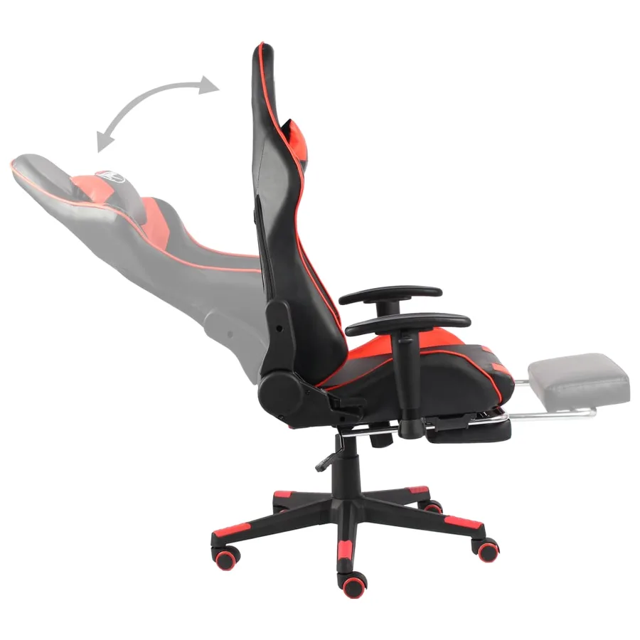 Chaise de jeu pivotante avec repose-pied Rouge PVC - 6