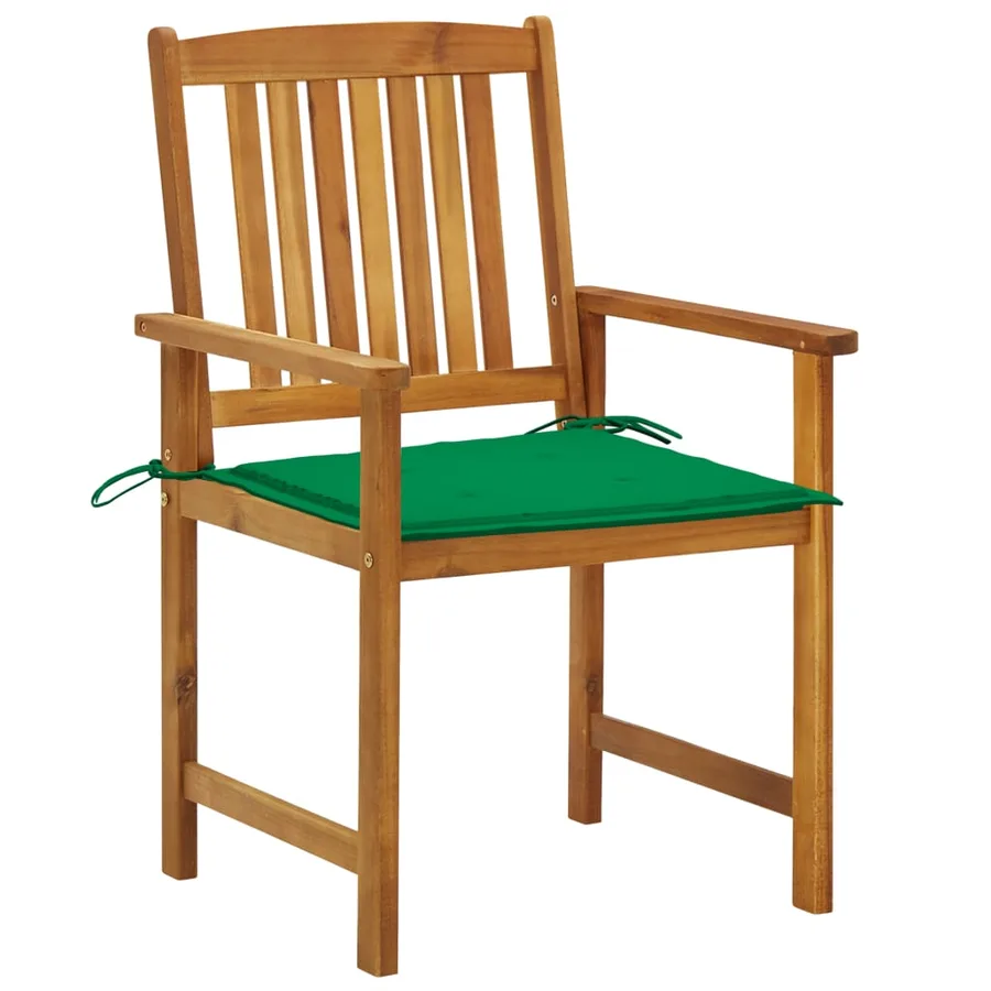 Chaises de jardin avec coussins lot de 4 Bois d'acacia massif - 2