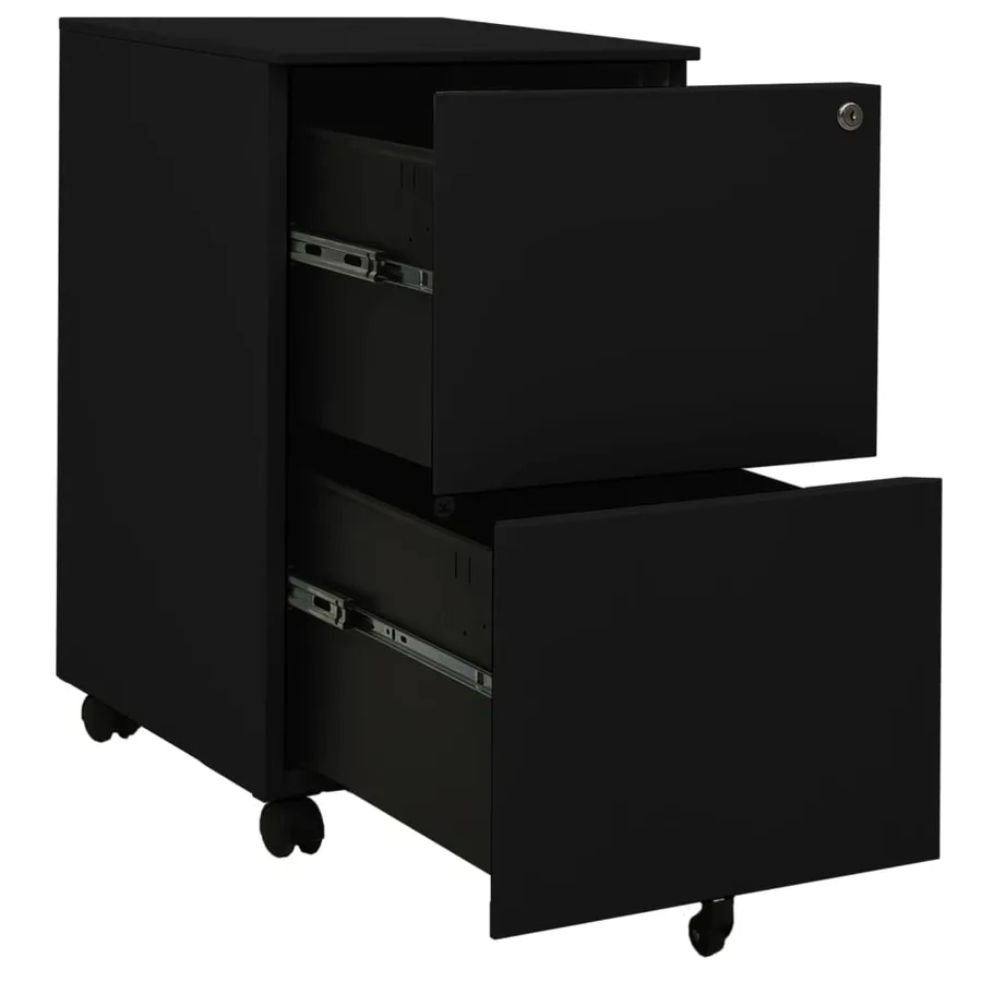 Classeur mobile Noir 39x45x67 cm Acier - 5