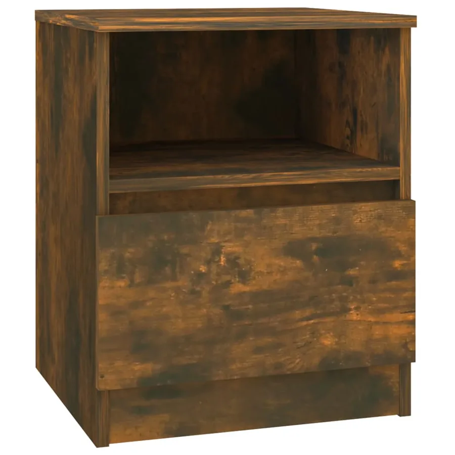 Tables de chevet 2 pcs chêne fumé 40x40x50 cm bois d'ingénierie - 4