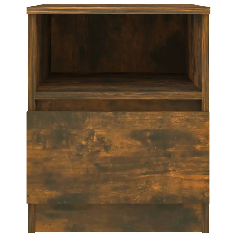 Tables de chevet 2 pcs chêne fumé 40x40x50 cm bois d'ingénierie - 5