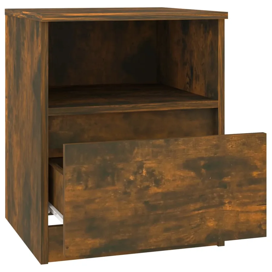 Tables de chevet 2 pcs chêne fumé 40x40x50 cm bois d'ingénierie - 6