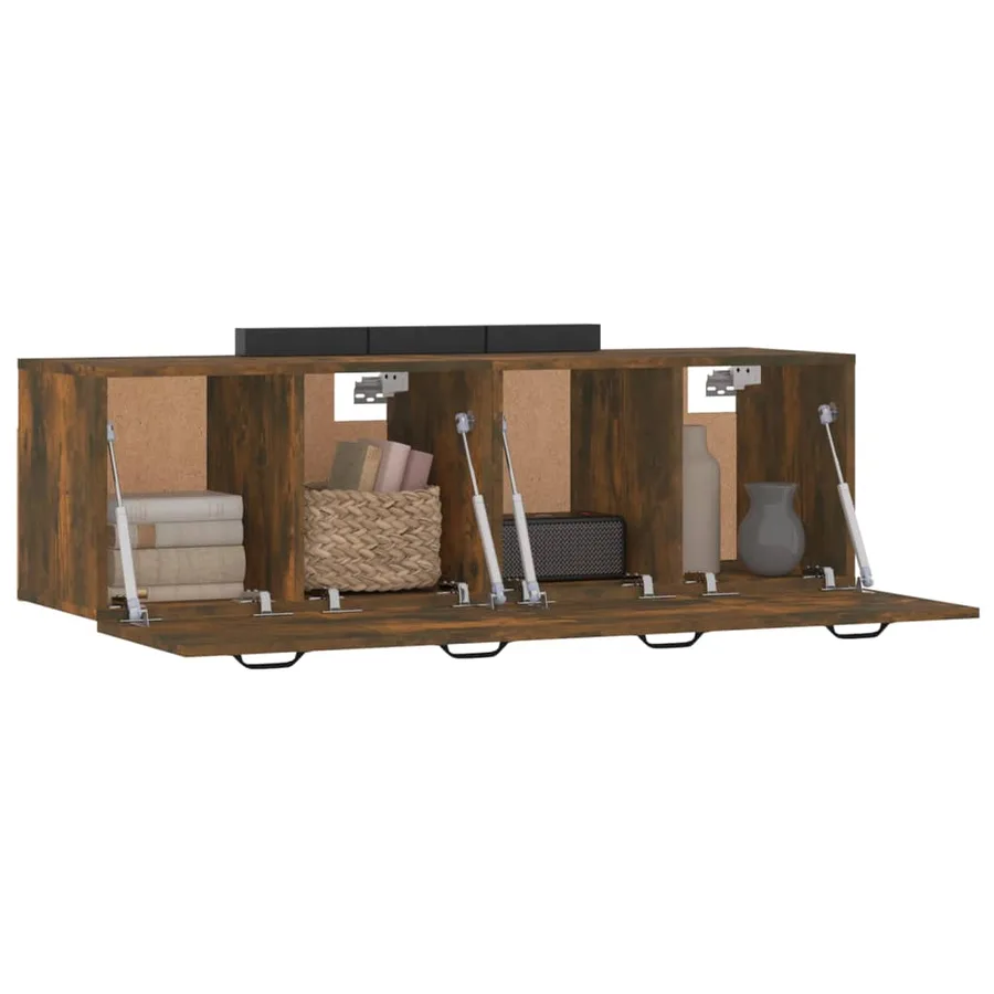 Armoires murales 2pcs Chêne fumé 80x35x36,5cm Bois d'ingénierie - 4