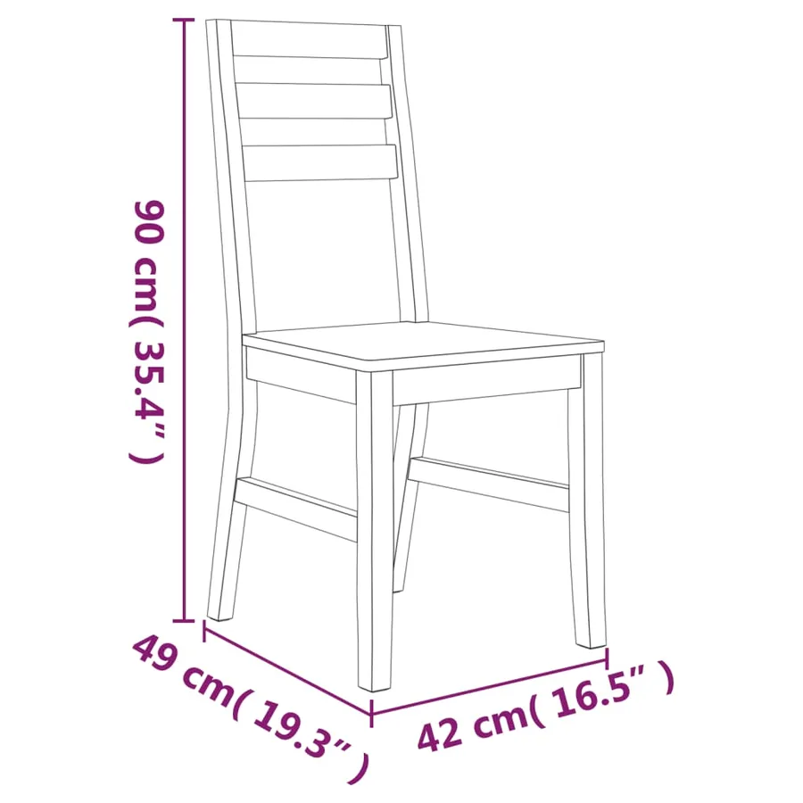 Ensemble de salle à manger 5 pcs Bois d'acacia solide - 11