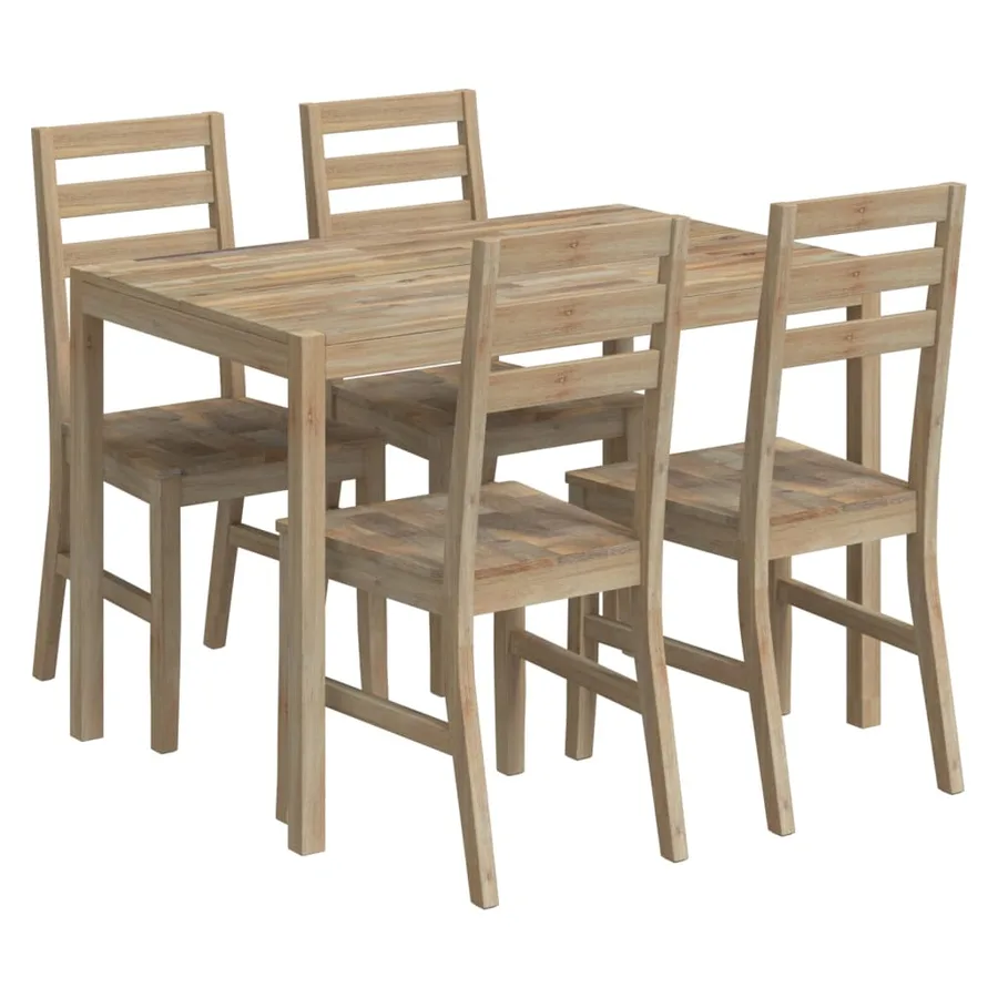 Ensemble de salle à manger 5 pcs Bois d'acacia solide - 3