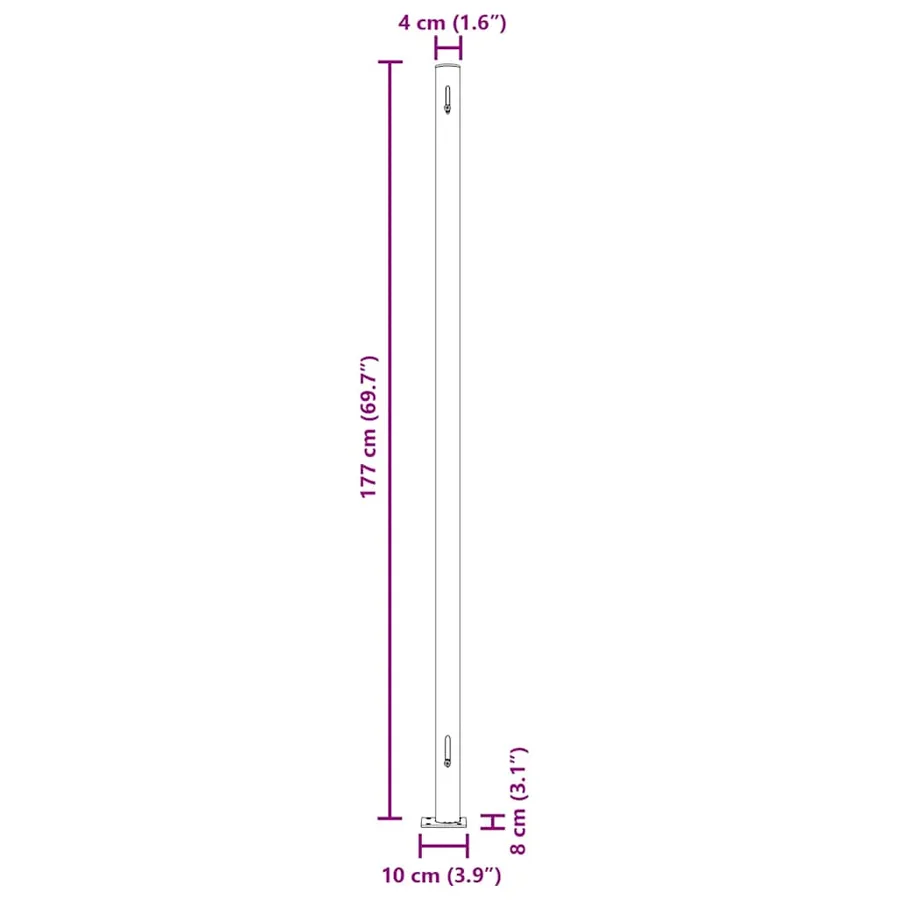 Auvent latéral rétractable de patio 180x600 cm Rouge - 12