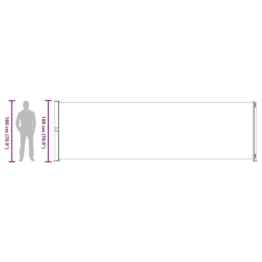 Auvent latéral rétractable de patio 180x600 cm Rouge - 13