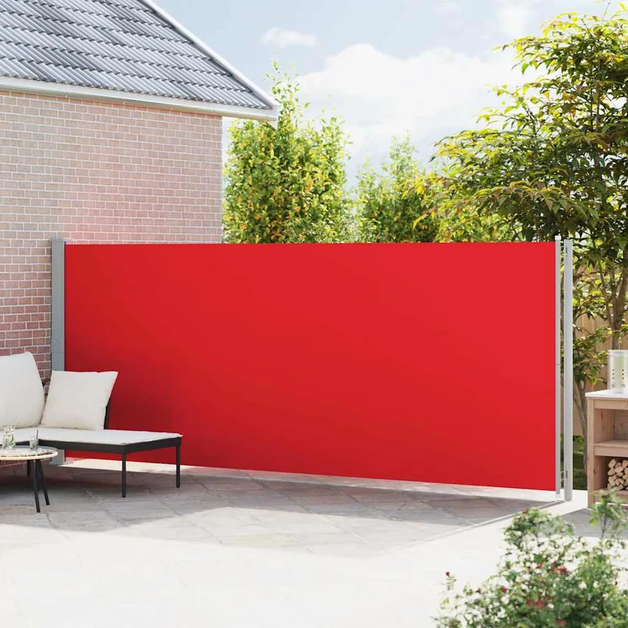 Auvent latéral rétractable de patio 180x600 cm Rouge - 3