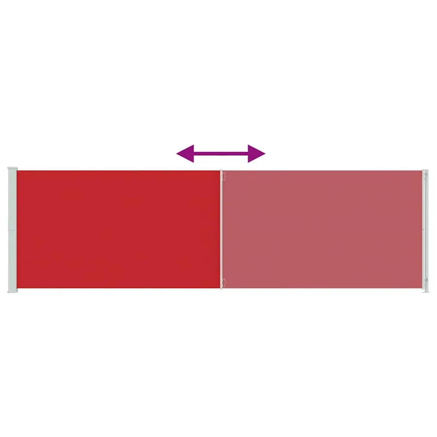 Auvent latéral rétractable de patio 180x600 cm Rouge - 7