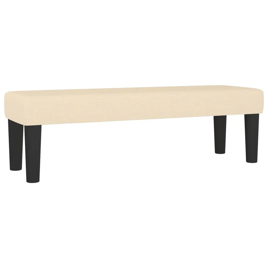 Sommier à lattes de lit avec matelas Crème 140x200 cm Tissu - 8