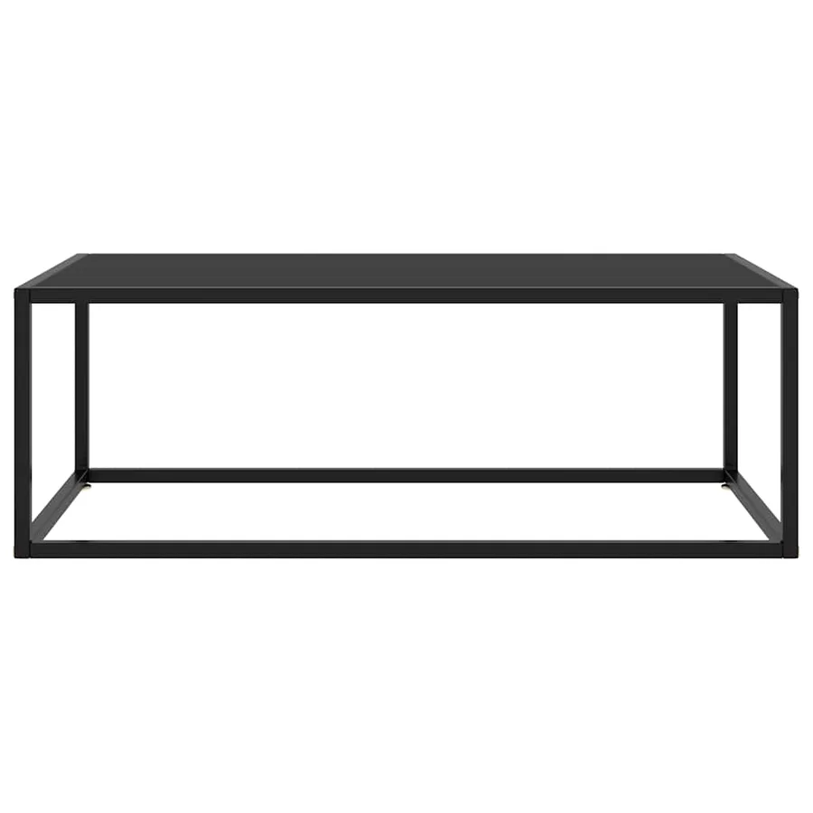 Table basse Noir avec verre noir 100x50x35 cm - 2