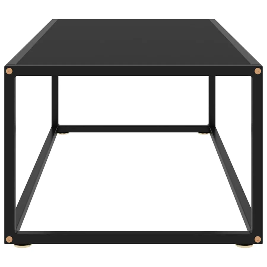Table basse Noir avec verre noir 100x50x35 cm - 3