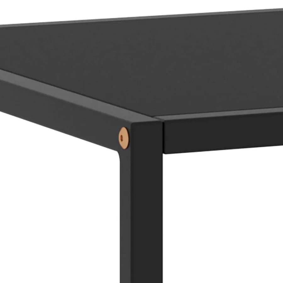 Table basse Noir avec verre noir 100x50x35 cm - 5