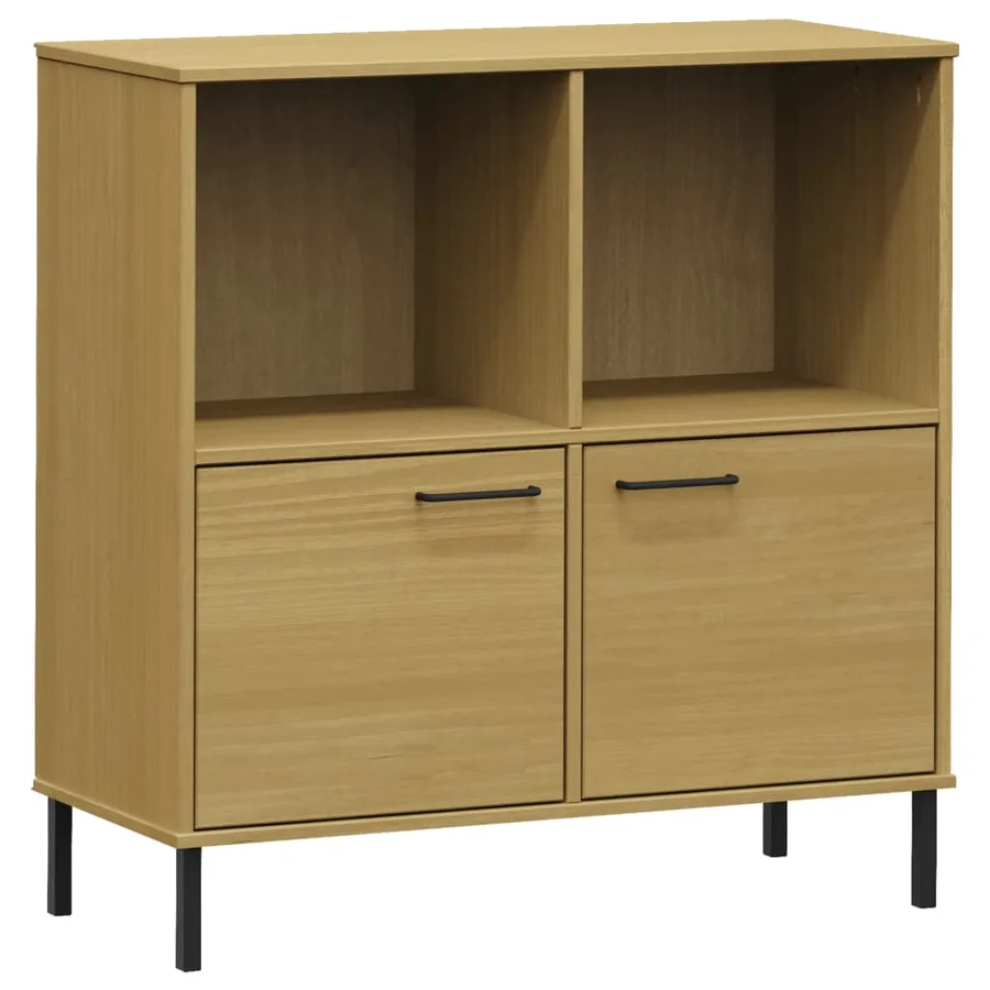 Bibliothèque avec pieds en métal Marron 90x35x90,5 cm Bois OSLO - 2