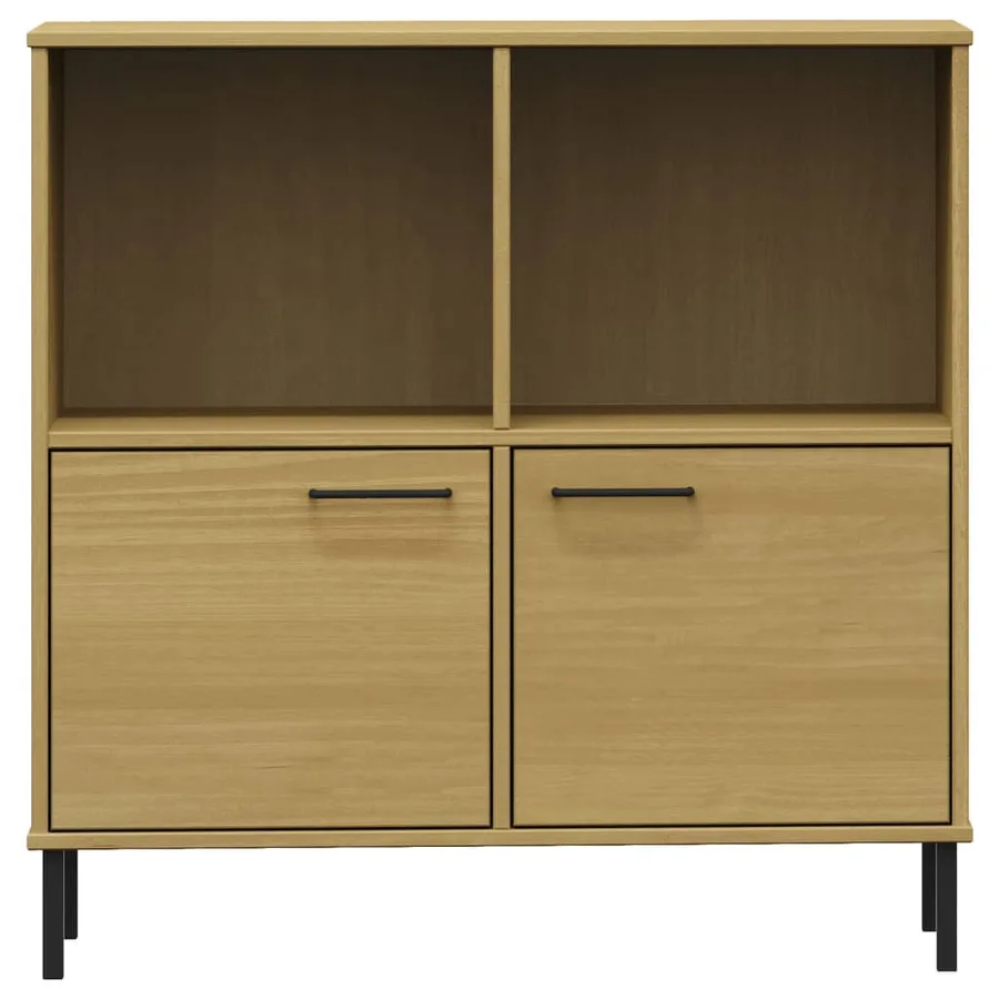 Bibliothèque avec pieds en métal Marron 90x35x90,5 cm Bois OSLO - 4