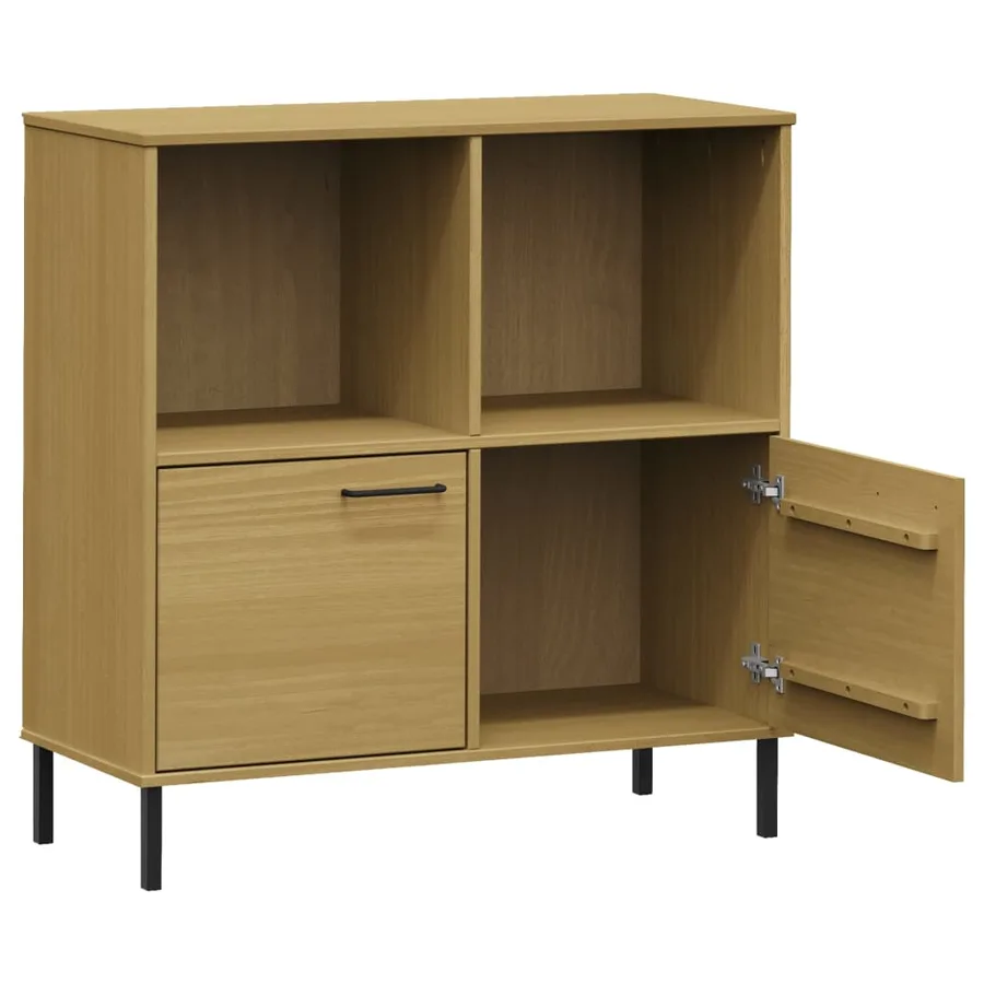Bibliothèque avec pieds en métal Marron 90x35x90,5 cm Bois OSLO - 5